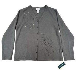 Jennifer Moore VTG NWT Soft Girl Angora Lambswool Cardigan Cozy Luxe Sweater M